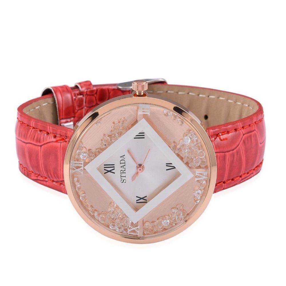 STRADA Watch Austrian Crystal Red - Picture 2 of 5